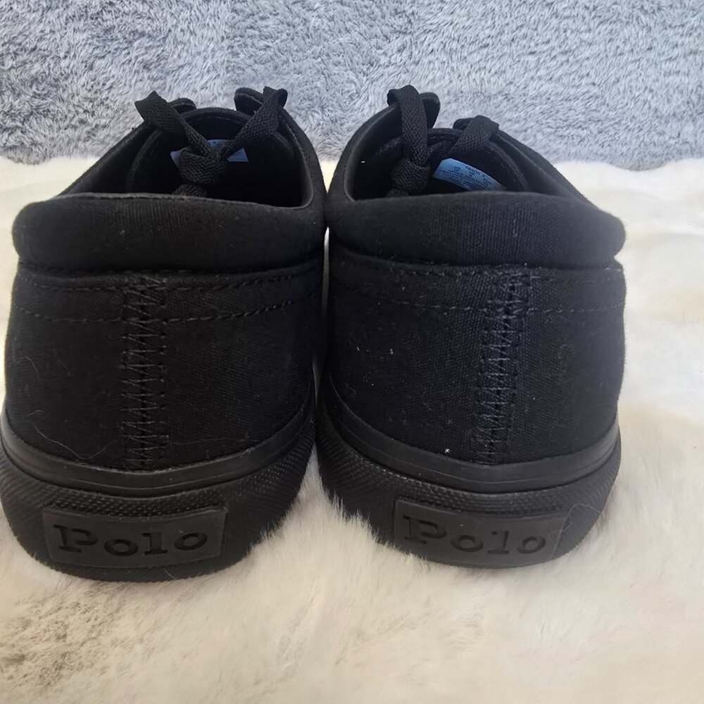 Polo Ralph Lauren Faxon X Men's Triple Black Pony Sneakers Sizes NEW Canvas - Picture 4 of 10